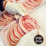 진심정육점 꽃삼겹살 대패삼겹 6개월미만 한돈 암돼지 1+등급 급냉 생삼겹살 1근 300g : 진심정육점