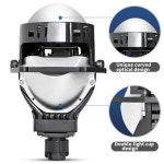 Led 렌즈 헤일로 조명 프로젝터, H4 H7 9005 9006 자동차 헤드라이트, 하이 로우 빔 헬라 3R, 3 인치 LED 키트, 150W LHD : 프린스타34