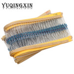 금속 필름 저항 키트 DIY 샘플 팩, 2500 개, 1/4W, 50 값 1R - 10M ohm 0 25W 1 모듬 세트 : 글로리39