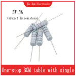 50Pcs 5W 5 0R 10M 1R 2 7R 10R 47R 100R 1K 6 2K 10K 15K 27K 33K 68K 100K 150K 220K 1M 2M 8M 옴 산화물 필름 : 글로리37