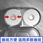 점보롤 2구 스테인레스 더블 대형 화장실 휴지 걸이 화장지 공중 디스펜서 스틸 케이스 : 바다너머직구