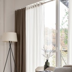 긴창문 암막커튼 방풍 방한 거실 안방 아파트 커텐 아일렛형 145x 233cm 2장 : 애브리카트