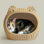 고양이라탄숨숨집 고양이라탄하우스 강아지 바구니 동굴 : 엘라팡