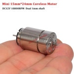 1524 미니 코어리스 듀얼 1mm 샤프트 전기 모터 고속 DIY HO 레일 자동차 장난감 x DC 6V-12V 10800RPM : 한라산인터네셔널14
