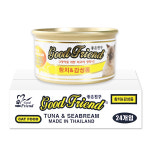 굿프랜드캔 고양이캔 간식 통조림 참치+감성돔, 85g, 24개 : 멍멍스타