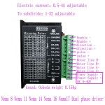 이중 상 모터 드라이버, TB6600, 28, 35, 39, 42, 스텝퍼, 32 세분, 4A DC:9-40VDC, NEMA 8, 11, 14, 16 17 : 사오씨에스티