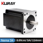 Kuray CNC 타각기 2 상 Nema 34 스텝퍼 모터 토크, 6.8Nm 5A 1.8 스텝 앵글 길이 114mm 샤프트, 14mm : 사오씨에스티