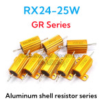 금 알루미늄 쉘 저항, 직접 삽입 고출력 RX24 25W, 0 01R 1R 2R 10R 100 ohms, 1K 10K 100K, 5PCs : 글로리40