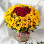 정열을품은봄 당일배송 후리지아 프리지아 꽃바구니 생일 기념일 여자친구 꽃선물 꽃배달 : 라임플라워