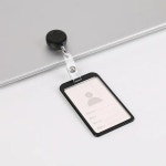 지퍼 여성용 블랙 실버 개폐식 배지 릴 ID 카드홀더 케이스 간호사 패션 금속 세트 : 세상상사