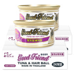 굿프랜드캔 고양이캔 간식 통조림 참치+헤어볼, 85g, 48개 : 멍멍스타