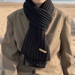 마못아지트 간절기 니트 목도리 따뜻한 꽃샘추위 머플러 남성 여성 학생 스타일링 : 마못아지트