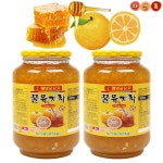 2KG 2병 선택 고흥 웰빙 꿀 과일 청 유자차 레몬 청귤 자몽 모과 : 맛있게도냠냠