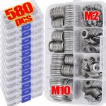 금속 고정 와셔 가스켓 580 스테인레스 180PCS M12 스틸 키트 플랫 M2 구색 : 리을트리6