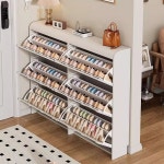 초슬림신발장 슬림신발수납장 자취방 조립 1 얇은신발장 미니 수납장 112 현관 조립식 2 50가로17세로112높이 cm : 핫트렌드픽