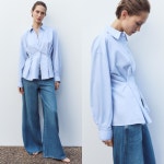 ZARA 자라 허리 버튼 옥스퍼드 셔츠 2190/772 라이트 블루 : 밋 해이븐