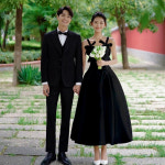 화이트/블랙 제주스냅 화이트 리본원피스 브라이덜샤워 이브닝 리마인드 셀프 웨딩촬영 드레스 : 쑤앤코