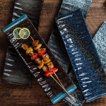 일식당 꼬치접시 초밥 긴접시 구이 스시접시 일식접시 꼬지접시 바베큐 야키 안주 스시 티타올 14인치 나사산 접시 : 민:노바