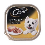 시저 시져캔 강아지 습식캔 쇠고기와 치즈, 100g, 24개 : 라인펫