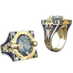 천주교  폭발적인 사각형 반지 상감 라운드 하오 스톤 성격 남자 : 바로총판