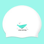 하늘고래 수모 실리콘수영모자 컴포트캡 화이트 동화 벨루가 일러스트 고래 러블리 핑크 피치 라임 퍼플 민트 라벤더 : 스윔몰