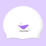 하늘고래 수모 실리콘수영모자 컴포트캡 화이트 동화 벨루가 일러스트 고래 러블리 핑크 피치 라임 퍼플 민트 라벤더 : 킵스위밍