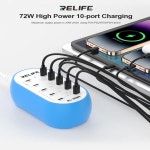 RL-309M 10포트 Type-C 스마트 충전기 72W 고전력 PD 및 고속 충전 지원 지능형 보호 시스템 포함 : 이십삼플렉스