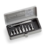 톤 (TONE) 헥사곤 소켓 렌치 세트 H2072 삽입각 6.35mm(14) 실버 내용 9점 : acony