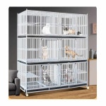 입원장 분양장 호텔 삼층 3단 빌라 고양이 유리 120x60x120cm 화장실 1층 95 66 68 파티션 트레이 포함 창고 인도 : 블루버드2504