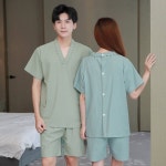 물리치료 뒷단추 마사지복 뜸복 순면 한의원 상하의세트 다크블루 남성 순면(0024) XL : 소루루