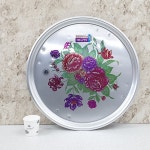 빈티지 레트로 알루미늄 접이식 양철 양은 오봉 밥상 쟁반 테이블 47cm : 다8A