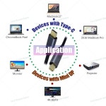 노트북 맥북 화웨이 P30/mATE20 Proje용 C 타입-미니 DP 수 HD 컨버터 케이블 디스플레이 익스텐션 4K 1Pce : 이십플렉스