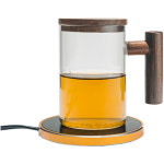 차 필터 나무손잡이 유리 찻잔 인퓨저 용기 손잡이 나무 머그컵 340ML : 저무리3