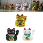 행운부적 5인치 행운의 고양이 환영 중국어 동상 손을 흔들며 가정용 DIY 장식을위한 인형을 손짓합니다 : 바로총판