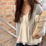 뷔스티에 셔링 플레어 끈나시 블라우스 리본 헤어밴드 세트 : 예뿌