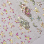 젤리 플래시 사각 꽃 나비 네일 아트 스티커 매니큐어 디자인 하이 퀄리티 자체 접착 T 4204 3D 패션 : 30난쟁이