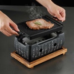 고기 화로 일본식 불판 무쇠 숯불 그릴 돌판 화로대 꼬치 바베큐 고기불판 규카츠 스토브 : 지니어스홈