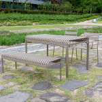 아트웨이 마린130 야외 4인 사각 철제 카페 테라스 아웃도어 테이블 : 아트웨이