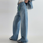 리하이] 캐주얼 핏 절개 데님 와이드 진 (S,M,L) : Rehi 리하이