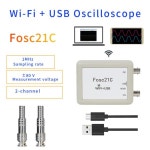 Fosc21C 2 채널 WIFI 무선 오실로스코프 USB PC 오실로스코프 1Mhz 샘플링 속도 휴대용 오실로스코프 MCU 개발 : 이십오플렉스