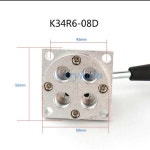 Verykom 공압 에어 핸드 레버 밸브, 수동 제어 핸드 액션 로터리 4 3, 3 위치, 4 웨이, 1 4 인치 bsp K34R6-8D L K34R6-8, 1PC : 사오엔에스씨