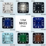 S로고 스퀘어 다이얼 핏 NH35 4R 자동 무브먼트 6 시 수정 액세서리 3/3.8 27mm : 하루코퍼레이션6