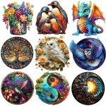 창의적인 나무 퍼즐 성인용 에디션 - 올빼미, 펭귄, 불규칙한 블록 축제 파티를 위한 재미있는 게임, : 월드셀러스토어