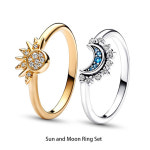 여성용 실버 밴드 반지 골드 썬 블루 문 웨딩 파티 선물 하이 퀄리티 주얼리 제작 년 925 : 28난쟁이