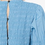 가니 코튼 포플린 스목 미니 드레스 블루 여성용 F8521 : 유신사