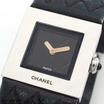 샤넬 CHANEL 마틀라세 마드모아젤 H0116 레더 퀼팅 벨트 쿼츠 손목 시계 블랙 : 고호비 Gohobi