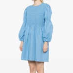 가니 코튼 포플린 스목 미니 드레스 블루 여성용 F8521 : 유신사