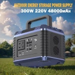 휴대용 삼원 리튬 충전 스테이션, 야외 에너지 저장 전원 공급 장치, 캠핑 RV 다기능 USB, 300W, 220V, 48000mAh : 블루ON