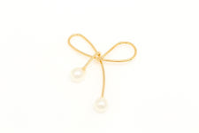 비즈공예 재료 목걸이 만들기 H1169-금도금 진주 리본 펜던트 (2개) : 쥬얼핑거