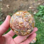 천연 광택 크레이지 밴드 마노 크리스탈 볼 공예 소원 홈 데코 8cm : 욕심쟁이조유